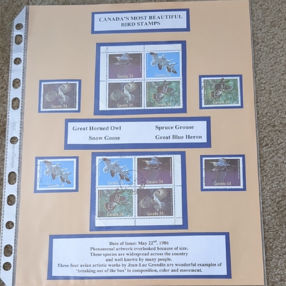 Canada's Most Beautiful Bird Stamps Collection - Picture 1 of 7